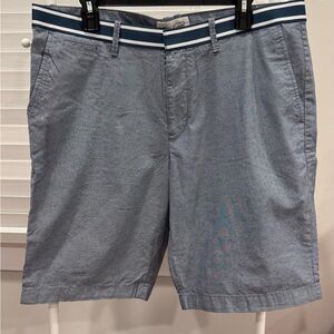 Original Penguin Light Blue Shorts with Navy Striped Waistband